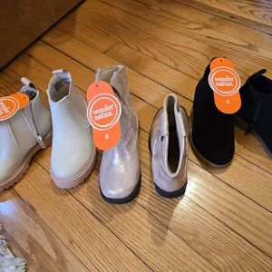 Wonder Nation Kids' Boots in Cream, Silver, and Black
